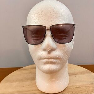 Gucci Vintage 70s Sunglasses Silver Plated Blue Authentic Sz 58-11-135 2204 Y2K